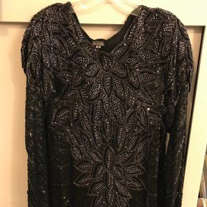 Sequin Silk Evening Dress